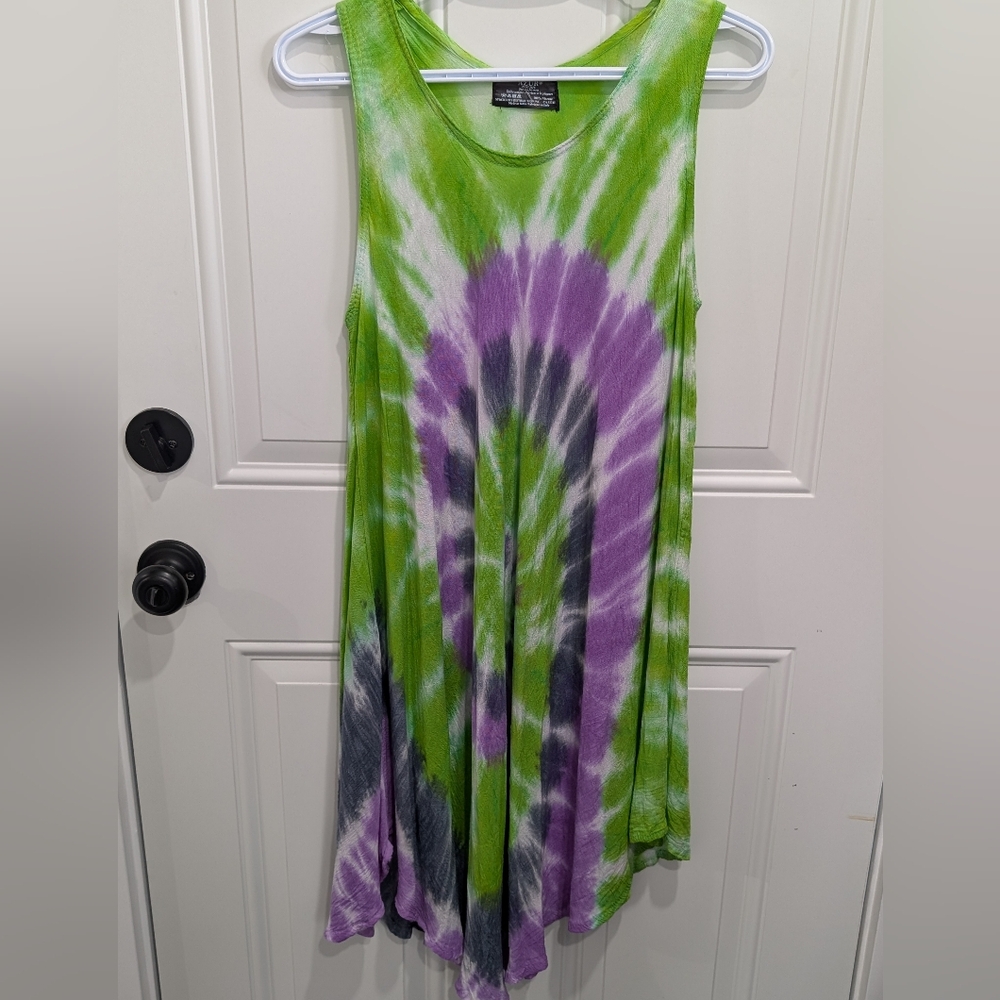 Azur Green and White Sleeveless Dress